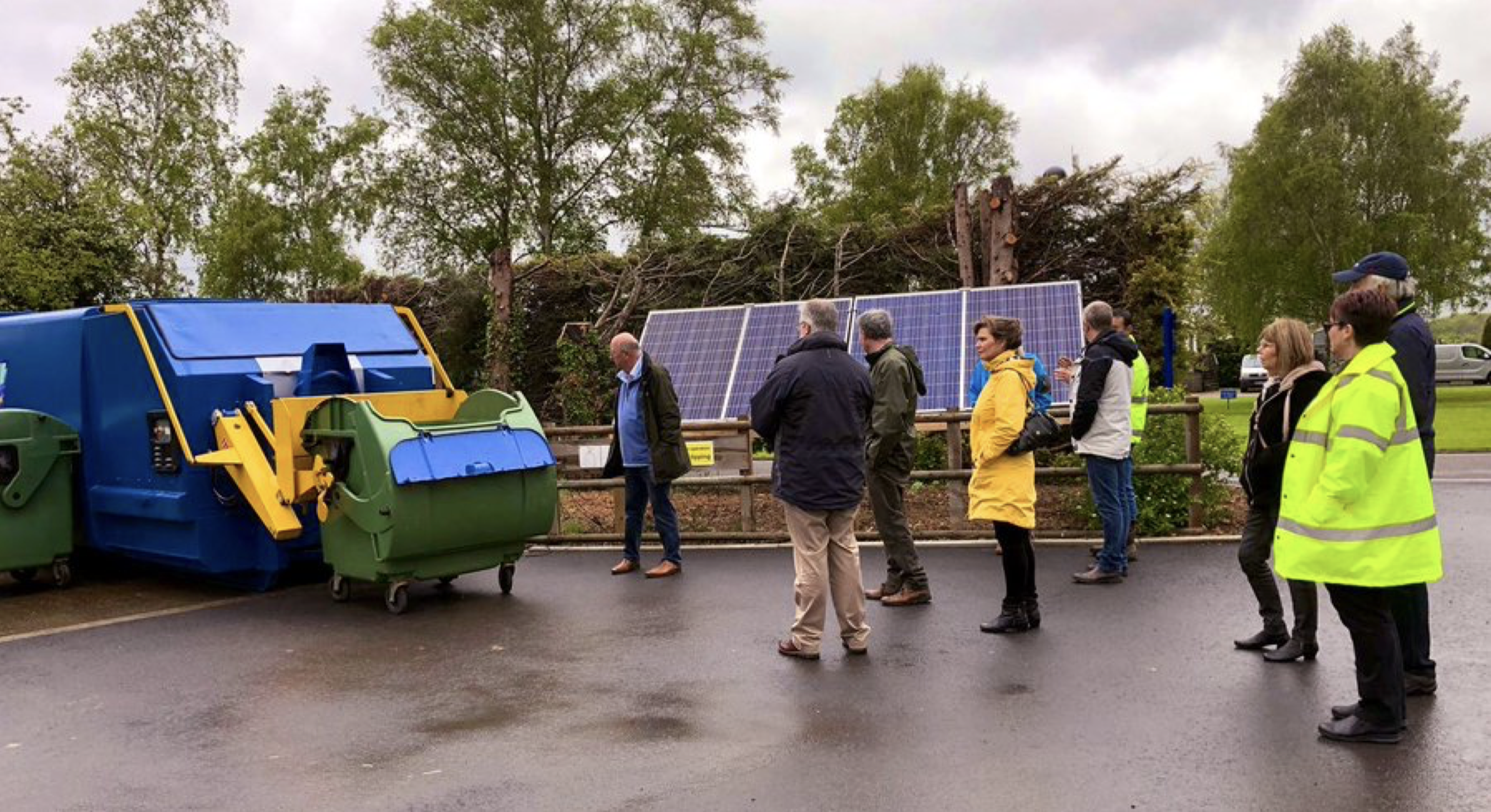 solar powered waste compactor